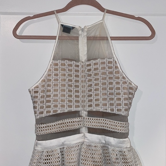White Mesh Halter Dress - Picture 5 of 6